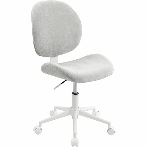 Realspace® Brigsley Fabric Low-Back Task Chair, Gray/White - Gray Seat Color - Fabric Seat Material - Gray Back Color - Fabric Back Material - White Frame Color - Metal Frame Material - Low Back - 5-star Base - 1 Each