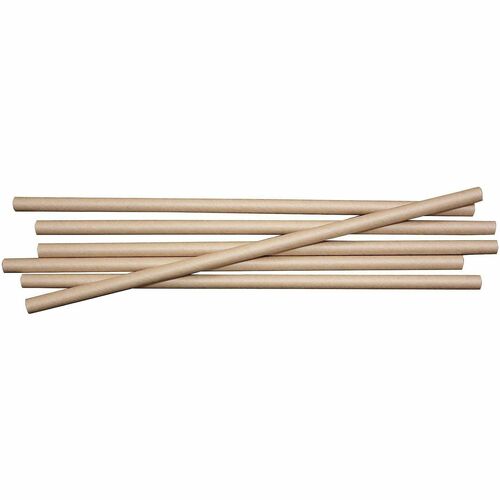World Centric Compostable Kraft Paper Straws - 8" Length x 0.2" Width x 0.2" Height - Kraft Paper - Natural - 100 Straws/Pack - 60 / Carton