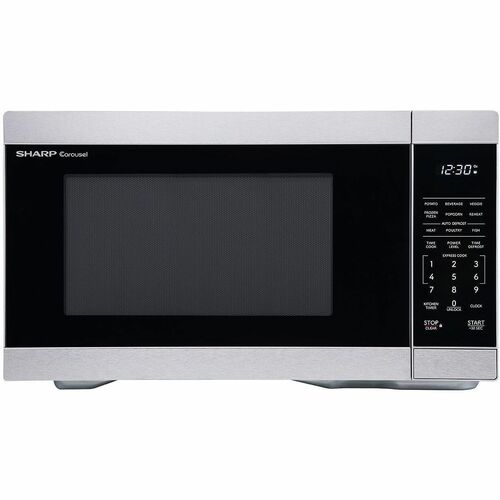 Sharp SMC1162KSC Carousel Countertop Microwave Oven 1.1 c.u. ft. 900W Stainless Steel - 31.15 L Capacity - Microwave - 11 Power Levels - 900 W Microwave Power - 12.40" (314.96 mm) Turntable - 120 V AC - Countertop - Stainless Steel, Silver, Gray, Black