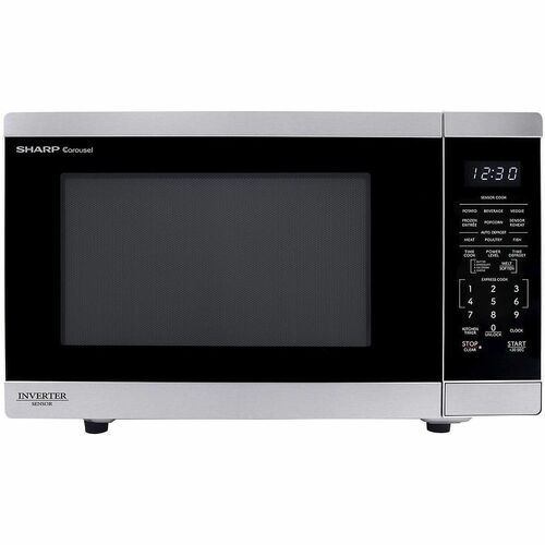 Sharp Carousel SMC1464KSC Microwave Oven - 10.47 gal (39643.59 mL) Capacity - Microwave - 11 Power Levels - 1.10 kW Microwave Power - 12.40" (314.96 mm) Turntable - 120 V AC - Countertop - Stainless Steel, Silver, Gray, Black