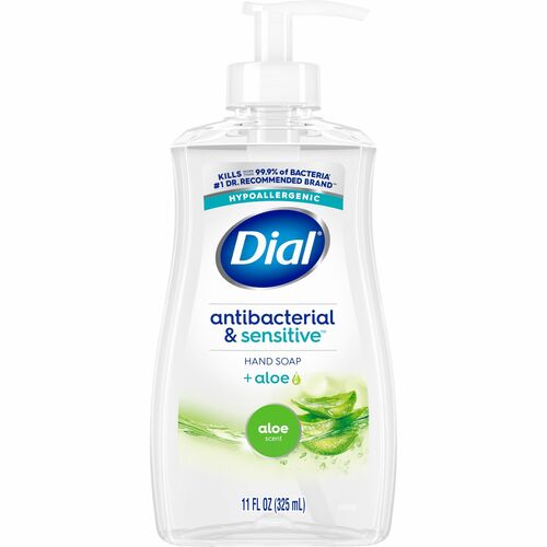 Dial Sensitive Skin Antibacterial Soap For Dry Skin 11 fl oz 325.3 mL Pump Dispenser Bacteria Remover Hand Commercial Professional Moisturizing Antibacterial Green Recycled Dye free 12 Carton A W Supp...