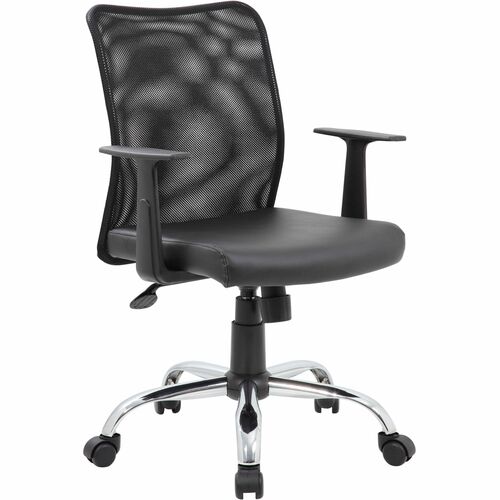 Boss Budget Mesh Task Chair - Mesh Back - Black - Armrest - 1 Each