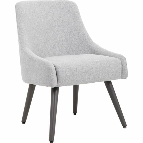 Boss Boyle Guest Chair - Foam Seat - 5-star Base - Wood, Gray, Black - Poly Linen, Metal - 1 Each