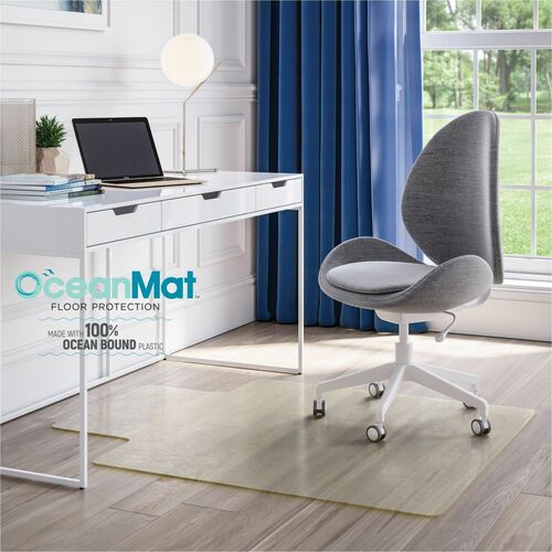 Picture of Oceanmat Hard Floor Chair Mat, 45 x 53, Lipped, Clear