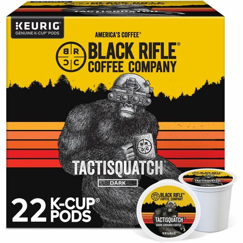 Black Rifle K-Cup, Ground Tactisquatch Coffee - Compatible with Keurig K-Cup Brewer - Dark - 22 / Box