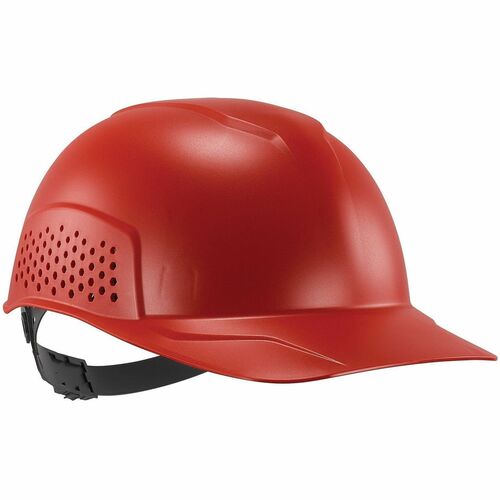 Ergodyne Skullerz 8951 Vented Hard Shell Bump Cap - Recommended for: Mechanic, Baggage Handling, Food Processing, Manufacturing, Inspection - Head, Visibility Protection - Ratchet Closure - Polyethylene - Red - Vented, Lightweight, Durable, Breathable, Ad