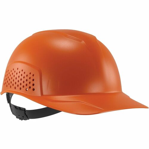 Ergodyne Skullerz 8951 Vented Hard Shell Bump Cap - Recommended for: Mechanic, Baggage Handling, Food Processing, Manufacturing, Inspection - Head, Visibility Protection - Ratchet Closure - Polyethylene - Orange - Vented, Lightweight, Durable, Breathable,