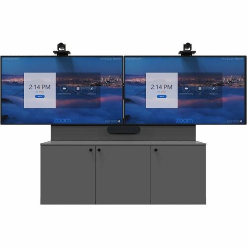 Avteq 3-Bay Credenza - 80" to 86" Screen Support - 30" (762 mm) Height x 79" (2006.60 mm) Width x 25.40" (645.16 mm) Depth - Laminate - For A/V Equipment, Display Screen, Conference Room, Training Room, Commercial, Storage - Integrated Mount, Surge Protec