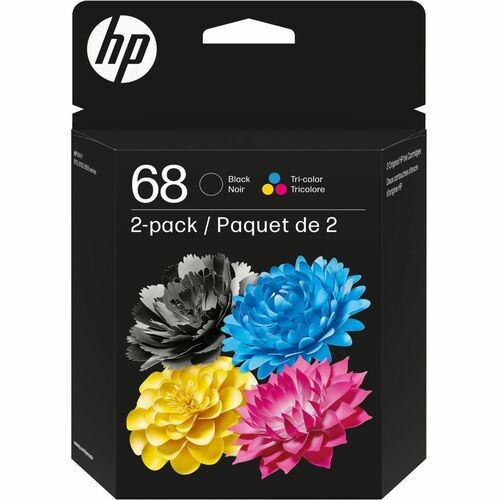 HP 68 Original Standard Yield Inkjet Ink Cartridge - Black, Tri-color, Cyan, Magenta, Yellow - 2 Pack - 160 Pages, 120 Pages