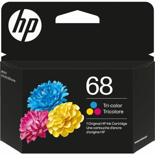 HP 68 Original Standard Yield Inkjet Ink Cartridge - Tri-color, Cyan, Magenta, Yellow - 1 Pack - 120 Pages