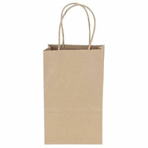 Duro Shopping Bag - 5.25" (133.35 mm) Width x 3.25" (82.55 mm) Depth - Kraft - Paper - 250 / Case