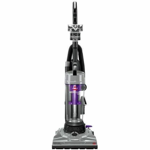 BISSELL AeroSwift Turbo Upright Vacuum Silver and Purple - Bagless - 1 L Water Tank Capacity - Extension Wand, Dusting Tool, Crevice Tool, Turbo Brush, Rotating Brush, Brush Tool, Upholstery Tool, Combo Brush - 12" (304.80 mm) Cleaning Width - Carpet, Har