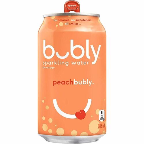 bubly Sparkling Water, Peach, Box of 12 - 355 mL - Peach - 12 / Box