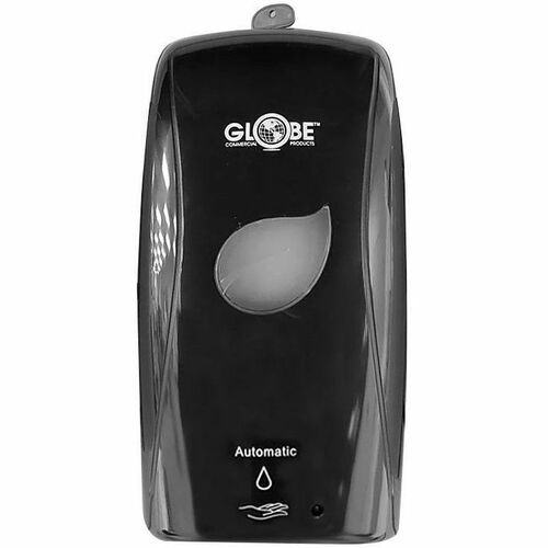 Globe Touch-Free Dual Tip Soap Dispenser Black - Automatic - 1.06 quart (1000 mL) Capacity - Support 6 x AA Battery - Touch-free, Hygienic, Durable, Lockable - Black - 1 / Each