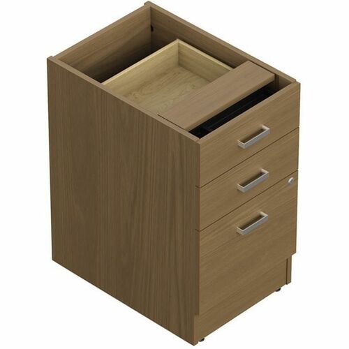 Offices To Go Newland | Box/Box/File Pedestal - 28.5" (723.90 mm) Height x 16" (406.40 mm) Width x 23.3" (591.82 mm) Depth - Total Drawer(s): 3Left/Right Side - Material: Thermofused Laminate (TFL) - Finish: Noce Grigio, Laminate - Lockable Drawer, Pencil