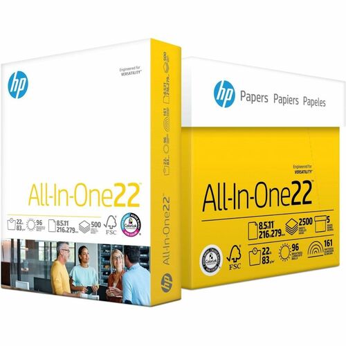 HP Copy Paper - 96 Brightness - Letter - 8 1/2" x 11" - 22 lb Basis Weight - Smooth - ColorLok Technology, Quick Drying, Smudge-free, Acid-free, Long Lasting, Archival-safe - White - 500 Sheets - 500 Sheets per Ream - 500 / Pack