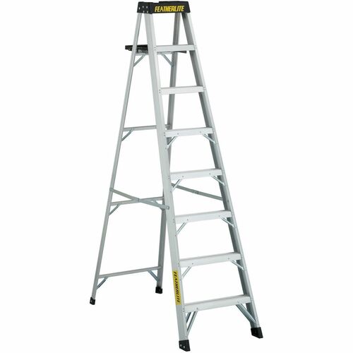 Featherlite 3408 8' Extra-Heavy Duty Aluminum Stepladder - 300 lb (136077.71 g) Load Capacity - Type IA