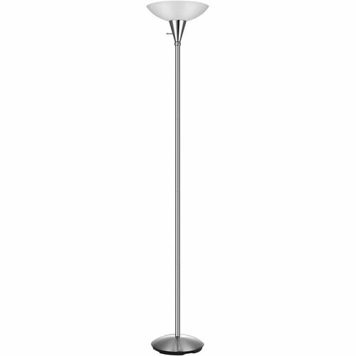 Victory Light V-Light Torchiere Floor Lamp - 10 W LED Bulb - Energy Saving - Floor-mountable - Silver - for Reading, Waiting Area, Office, Meeting Room