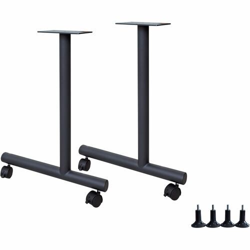 Lorell Invent Training Table Components - Black C-leg Base - 2 Legs - 28.50" Height x 5" Width x 22" Depth - Training - Assembly Required - 2 / Set