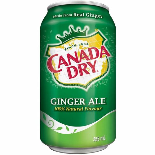Canada Dry Ginger Ale, 355 mL Cans, Carton of 24 - Ready-to-Drink - 355 mL - Ginger Ale, NaturalCan - 24 / Carton