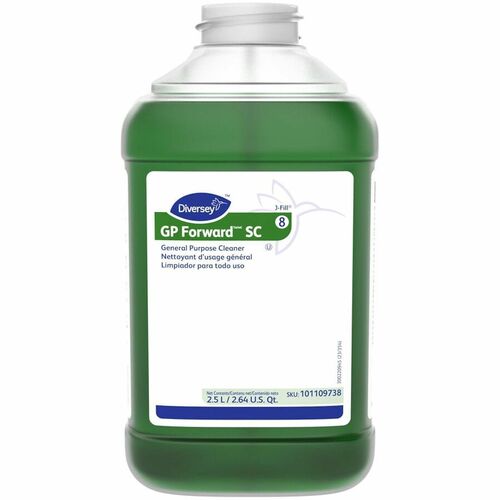 Diversey GP Forward All Purpose Cleaner - For Counter, Table, Floor, Hard Surface, Mopping - Concentrate - 84.5 fl oz (2.6 quart) - Citrus Scent - Versatile - Green - 2 / Unit