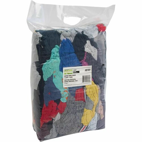 RMP Recycled Material Wiping Rags, Cotton, Mix Colours, 10 lbs. - For Industry - Wipe - 4.54 kg - 1 Pack - Disposable, Low Linting, Absorbent, Durable - Assorted