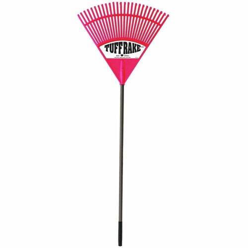 Storex Tuffrake Leaf Rake, Fuschia/Grey - Fuchsia - Heavy Duty, Lightweight, Durable, Cushion Grip, Cushioned Handle - 1 Each