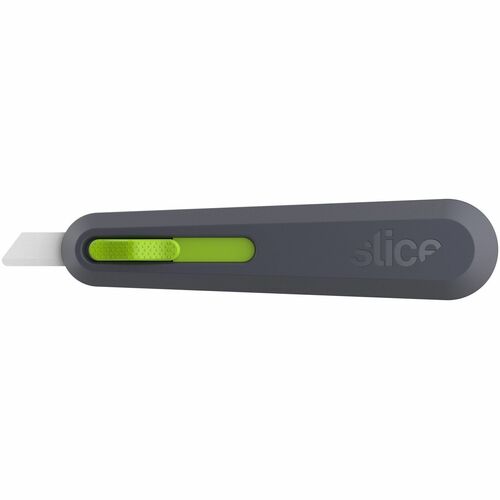 Dentec #2110554 Slice Utility Knife Smarty Series Auto Retractable - Retractable, Durable, Non-magnetic, Non-sparking, Rust-free Blade, Lanyard Hole, Ambidextrous, Non-conductive - Ceramic, Plastic, Zirconia, Glass-filled Nylon - Green, Gray, White - 1 Ea