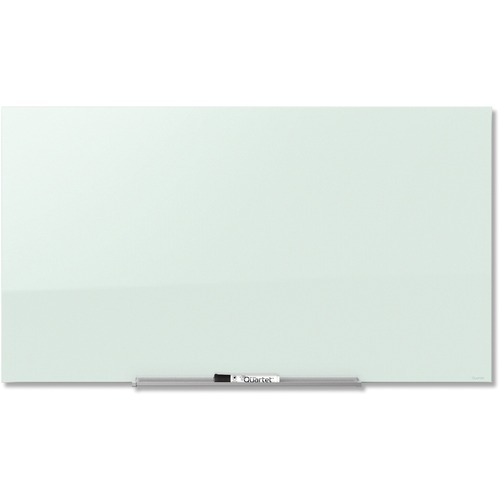 Quartet® InvisaMount™ Magnetic Unframed Dry-Erase Whiteboard, 39" x 22" , White - 39" (3.3 ft) Width x 22" (1.8 ft) Height - White Tempered Glass Surface - Horizontal - Magnetic - Frameless, Stain Resistant, Ghost Resistant, Smooth Surface - Ass