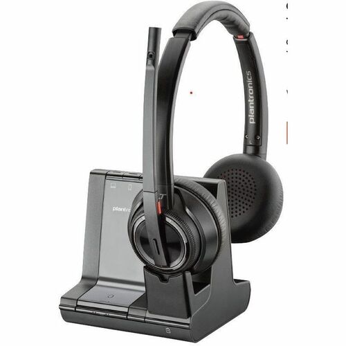 Poly Savi 8220 Office Stereo DECT 1920-1930 MHz Headset - Microsoft Teams Certification - Stereo - Wireless - DECT - 590 ft - 32 Ohm - 20 Hz - 20 kHz - On-ear - Binaural - Ear-cup - Noise Cancelling Microphone - Black - Stereo - Wireless - Bluetooth/DECT 