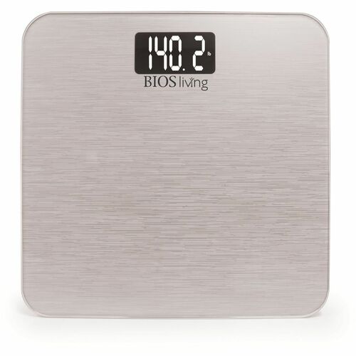 BIOS Living Silver Metallic Digital Scale - 396 lb (179622.58 g) / 396.83 lb (180000 g) Maximum Weight Capacity - Metallic Silver