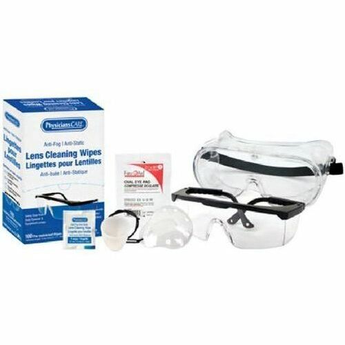 First Aid Central Safety Glasses - Ultraviolet, Fog Protection - Polycarbonate - Clear Frame - Lightweight, Non-conductive, Seamless Molded Construction, Comfortable, Anti-fog, Anti-scratch, UV Resistant - 1 Each