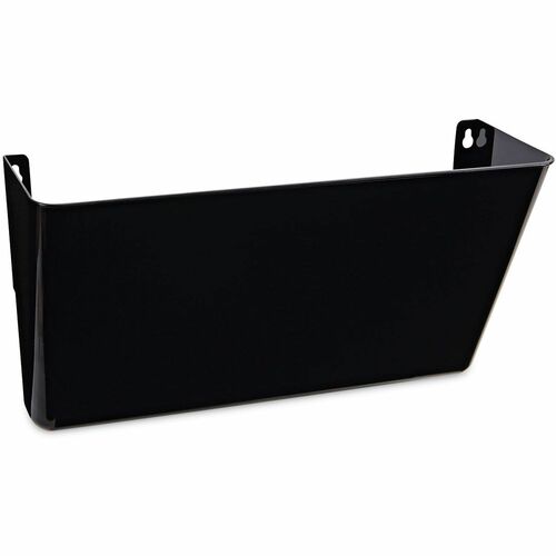 Universal Wall File Pockets, Plastic, Letter Size, 13" x 4.13" x 7" , Black - 1 Pocket(s) - 7" Height x 13" Width x 4.13" Depth - Black - Plastic - 1 Each