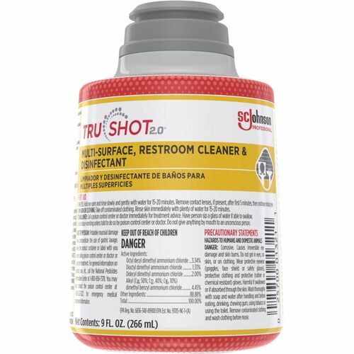 TruShot 2.0 Multi-Surface, Restroom Cleaner & Disinfectant - For Multipurpose, Multi Surface - Concentrate - 9 fl oz (0.3 quart) - Easy to Use, Spill Resistant - Clear Cartridge - 1 Each