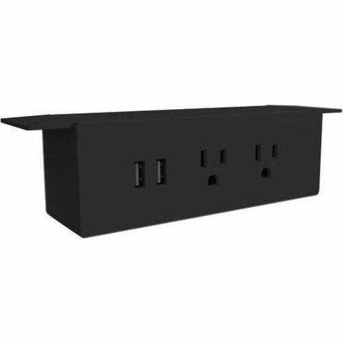 HDL Undermount Power Bar with USB Black - 2 x USB - 15 A