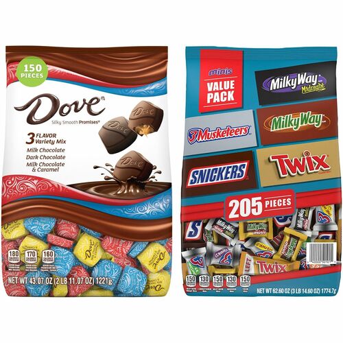 Mars Promises Chocolate Variety Mix - Assorted, Chocolate - Individually Wrapped - 2 / Carton