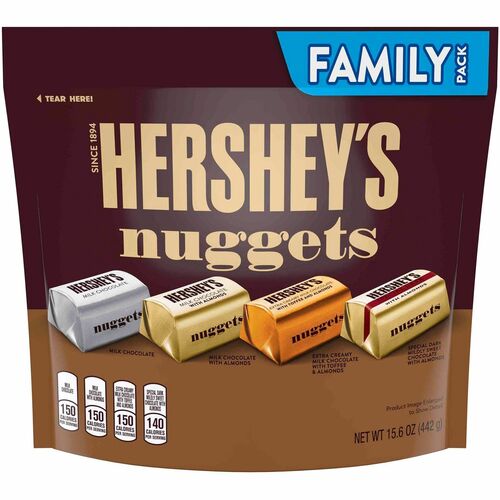 Hershey Nuggets Chocolates - Mildy Sweet Special Dark Chocolate with Almond, Extra Creamy Milk Chocolate with Toffee and Almond, Milk Chocolate, Milk Chocolate with Almond - Individually Wrapped - 15.60 oz - 1 / Carton