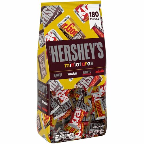 Hershey Chocolate Assortment - Chocolate, Dark Mildly Sweet Chocolate, Milk Chocolate, Chocolate Candy with Peanuts - 3.50 lb - 180 / Carton