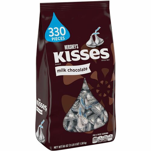 KISSES Candy - Milk Chocolate - Individually Wrapped - 3.50 lb - 330 / Carton