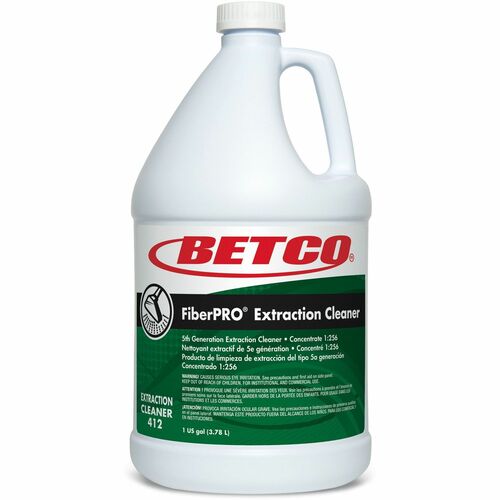 Betco FiberPro Extraction Cleaner - For Carpet, Upholstery, Rug - Concentrate - Liquid - 128 fl oz (4 quart) - Pleasant ScentBottle - 4 / Carton - Low Foaming, Stain Resistant - Green