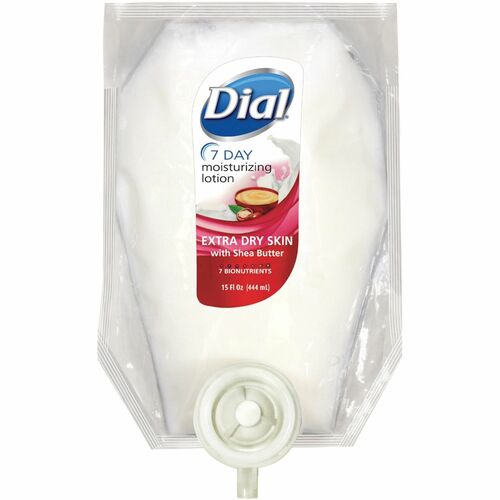 Dial Professional Versa Manual Pouch Dispenser Refills - Lotion - 15 fl oz - Skin - Moisturising, Hypoallergenic, Non-greasy - 6 / Carton