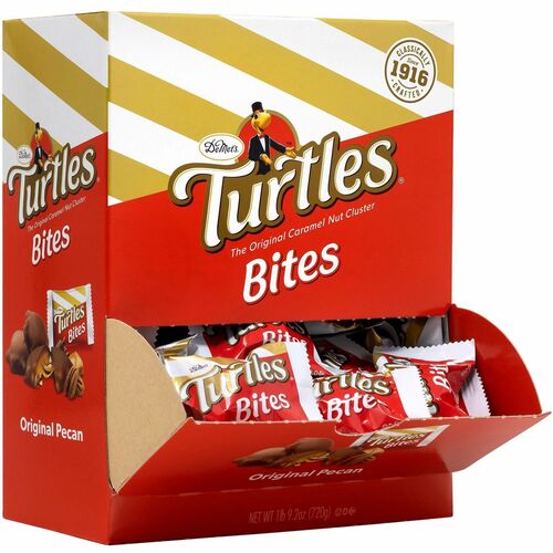 Turtles Mini Turtle Bites - Original Pecan - Individually Wrapped - 0.42 oz - 60 / Carton