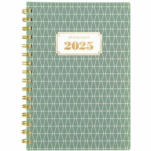 At-A-Glance Badge 2025 Weekly Monthly Planner, Tile, Small, 5 1/2" x 8 1/2" - Small - Julian Dates - Weekly, Monthly - 13 Month - January 2025 to January 2026 - 1 Week, 1 Month Double Page Layout - 5 1/2" x 8 1/2" Sheet Size - White Sheet - Twin Wire - Pa