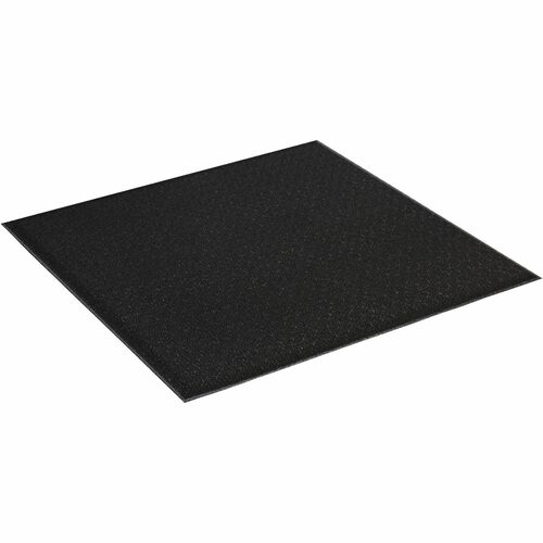 Floortex Anti-fatigue Mat - 24" (609.60 mm) Length x 24" (609.60 mm) Depth x 0.750" (19.05 mm) Thickness - Square - Sponge - Black - 1Each