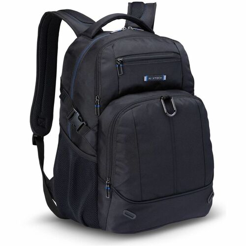 Nextech Carrying Case (Backpack) for 15.6" Notebook - Black - Polyester Body - Shoulder Strap - 18.85" (478.79 mm) Height x 14.29" (362.97 mm) Width x 7.94" (201.68 mm) Depth - 9.03 gal (34200 mL) Volume Capacity