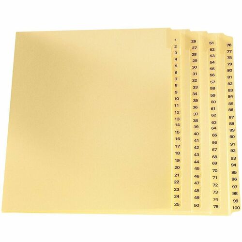 Oxford Legal Exhibit Index Dividers 1-100, Letter-Size, Buff, 100/ST