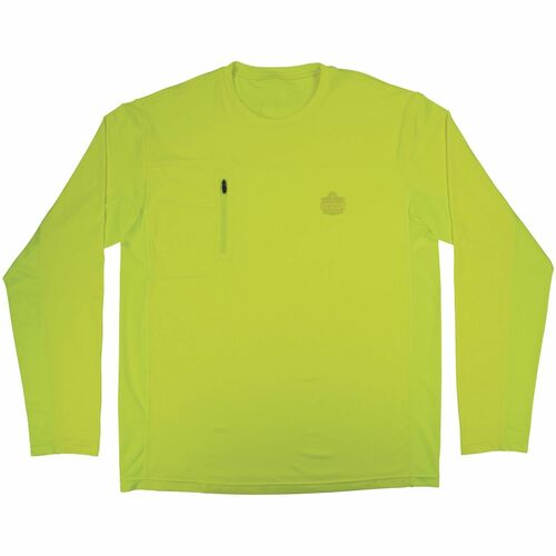 Chill-Its 6689 Cooling Long-Sleeve Shirts - Small Size - Fabric, MicroFiber, Polyester, Spandex - Lime