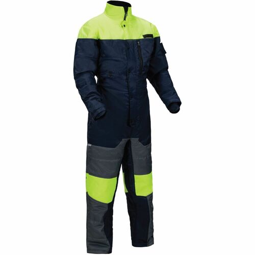 Ergodyne N-Ferno 6475 Insulated Freezer Coveralls - Recommended for: Cold Storage - XX-Large Size - Cold Temperature Protection - Snap/Zipper Closure - 3 Pocket(s) - Polyester - Navy - Mic Tab, Insulated, Comfortable, Durable, Water Resistant, Chest Pocke