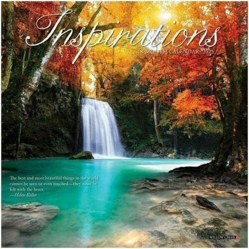 2025 Willow Creek Press Mini Wall Calendar, 7" x 7" , Inspirations, January 2025 To December 2025, 45824 - Medium - Regular - Monthly - January 2025 to December 2025 - 12" x 12" Sheet Size - White Sheet - Stapled - Wall Mount - 12" Height x 12" Width - In