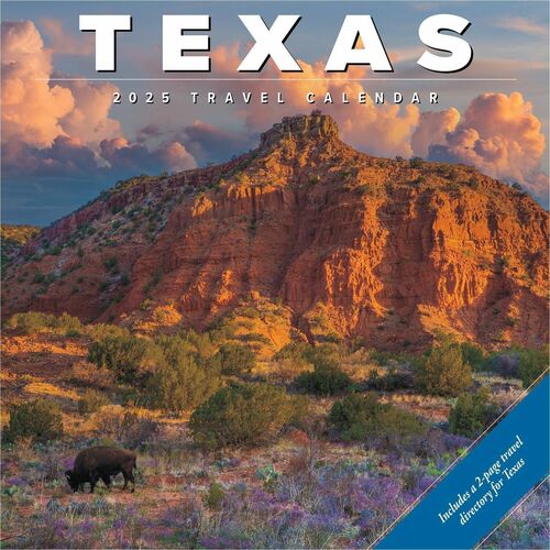 2025 Willow Creek Press Wall Calendar, 12" x 12" , Texas, January 2025 To December 2025, 45084 - Medium - Regular - Monthly - January 2025 to December 2025 - 12" x 12" Sheet Size - White Sheet - Stapled - Wall Mount - 12" Height x 12" Width - Internationa